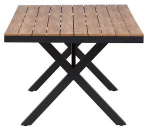 Table de jardin Garcia Noir - Bois massif - 100 x 74 x 200 cm