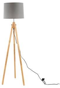 Lampe sur pied FLORA Crème - Gris - Bois