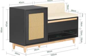 Schuhbank FSR128-SCH Schwarz