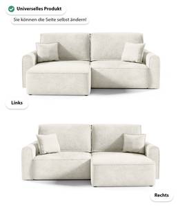 Ecksofa Plauen Mini Weiß