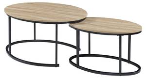 Lot 2 tables basses gigognes Niederlande Noir - Marron - Bois manufacturé - Métal - 60 x 45 x 90 cm