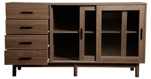 Sideboard Eurynom Ⅲ Braun - Holzwerkstoff - Metall - Massivholz - Holzart/Dekor - 40 x 75 x 140 cm