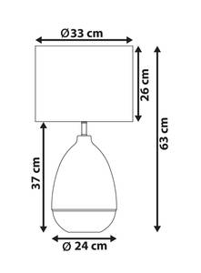 Lampe de table OKARI Doré - Blanc - Verre - 33 x 63 x 33 cm