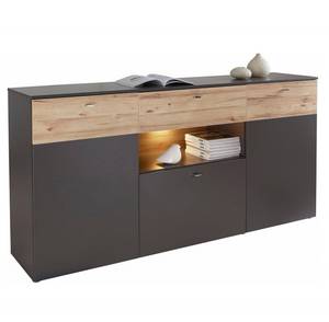 Buffet 3 portes 3 tiroirs - MARBELLA Gris - Bois manufacturé - 195 x 95 x 41 cm