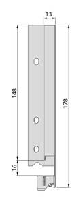 Vertex Schublade 40 kg Höhe 178 mm Grau - Metall - 24 x 6 x 53 cm