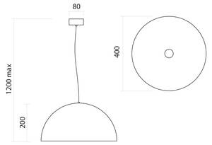 Pendelleuchte Cassis Anthrazit - Durchmesser Lampenschirm: 40 cm