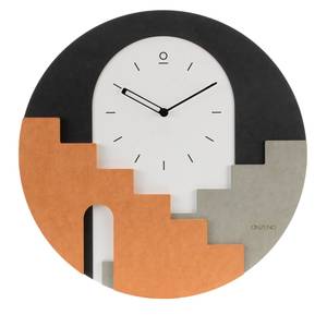 Horloge murale design THE STAIRWELL. Noir - Blanc - Bois manufacturé - 48 x 48 x 1 cm