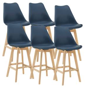 Lot de 6 Tabourets de Bar Lublin Bleu