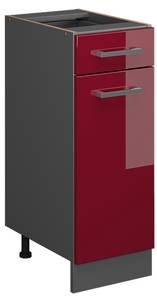 Küchenschrank mit Schublade R-Line 46842 Anthrazit - Hochglanz Bordeaux - 30 x 82 x 60 cm