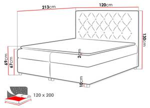 Boxspringbett Roma Cremeweiß - Breite: 120 cm