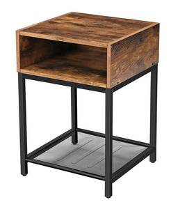 Table de chevet HARRY Marron - En partie en bois massif - 40 x 58 x 40 cm