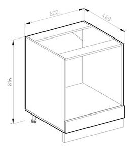 Meuble pour four R-Line 39729 Anthracite - Blanc