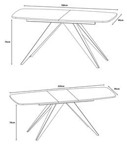 Esstisch FERRO Schwarz - Eiche Sonoma Dekor - 180 x 90 cm