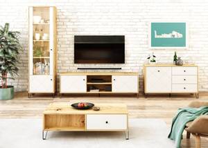 Meuble tv BILBAO RTV183 2D Beige - Blanc