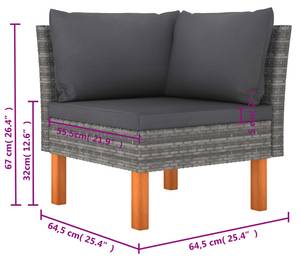 Garten-Sofa-Set (6-teilig) 3009634-9 Grau