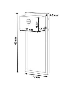 LED Aussenbeleuchtung CARRON Grau - Metall - 17 x 40 x 13 cm