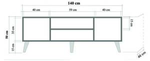 Fernsehschrank Dfantacc Braun - Holzwerkstoff - 40 x 50 x 140 cm