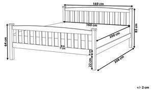 Doppelbett GIVERNY Eiche Hell - Breite: 169 cm