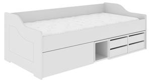 Lit enfant ELIOT KSB005 Blanc - Bois manufacturé - 94 x 70 x 204 cm