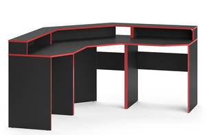 Bureau ordinateur Kron noir/rouge Set 1 Noir - Bois manufacturé - 60 x 87 x 90 cm