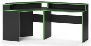 Bureau ordinateur Kron noir/vert Set 3 Noir - Vert - Bois manufacturé - 100 x 87 x 90 cm