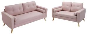 Ensemble canapé TATUM Lot de 2 Rose clair