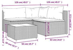 Garten-Lounge-Set 3029628-3 (4-teilig) Grau