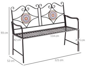 Gartenbank 84B-879 Braun - Metall - 52 x 93 x 121 cm