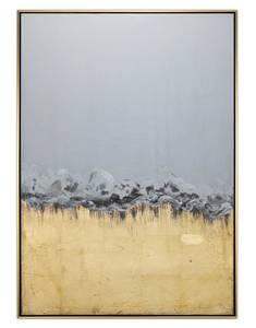 Gerahmtes Acrylbild Goldenes Himmelreich Beige - Gold - Massivholz - Textil - 77 x 102 x 5 cm