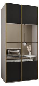 Armoire Lux 4 Noir - Doré - Blanc - Largeur : 110 cm