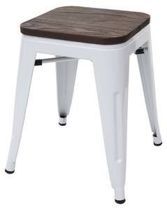 Hocker A73 (4er-Set) Holz-Sitzfläche Weiß