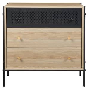 Kommode Tysnes Schwarz - Braun - Holzwerkstoff - Metall - 80 x 80 x 40 cm