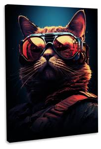 Leinwandbild Funky-Cat 80 x 120 cm