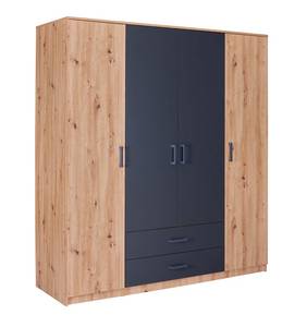 l' armoire Liora Gris - Bois massif - 180 x 199 x 58 cm