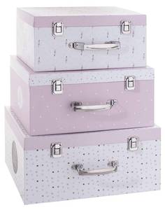 Set aus 3 Kinderkoffern Pink - Metall - 28 x 17 x 36 cm