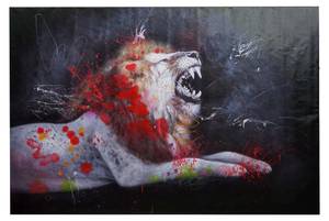 Peinture à l'huile lion H25 120 x 80 cm