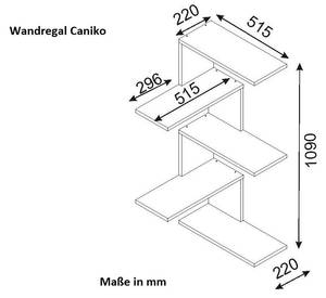 Wandregal Eckregal  Caniko Walnuss Braun - Holzwerkstoff - 52 x 109 x 22 cm