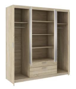 FURNIX Kleiderschrank Eliza 4D Sonoma Eiche Hell Dekor - Eiche Sonoma Dekor