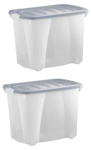 Rollenbox Washington 4er Set Grau - Kunststoff - 40 x 44 x 60 cm