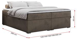 Boxspringbett BESS Breite: 140 cm - H3 - Textil