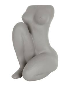 Blumentopf Sitting Lady Grau - Kunststoff - 22 x 28 x 37 cm