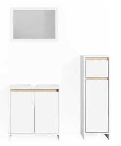 Badmöbelset Emma Weiß/Sonoma 3er Set Weiß - Holzwerkstoff - 45 x 60 x 2 cm