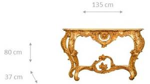 Konsole BAROCK Gold - Massivholz - 37 x 80 x 135 cm