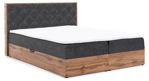 Boxspringbett MAXIMO in Stoff Überlänge Schwarz - Breite: 149 cm