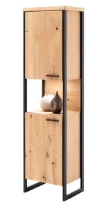 Vitrine Silvio 3 mit Beleuchtung Braun - Holzart/Dekor - Holz teilmassiv - 50 x 186 x 38 cm