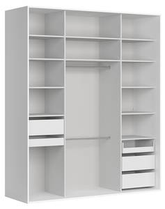 Kleiderschrank Flex Weiß - Holzwerkstoff - 201 x 240 x 66 cm