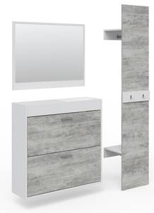 Garderobe SanRemo Grau - Weiß - Holzwerkstoff - 92 x 88 x 27 cm