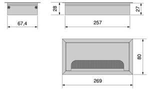 Kabeldurchführungstüllen Quadrum 5er-Set 18 x 12 x 29 cm