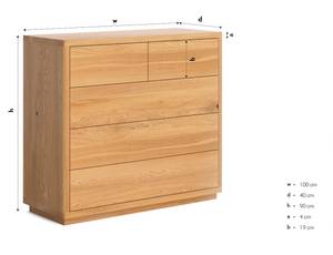 Klassische Holzkommode Soma Braun - Naturfaser - Massivholz - Holzart/Dekor - 100 x 90 x 40 cm