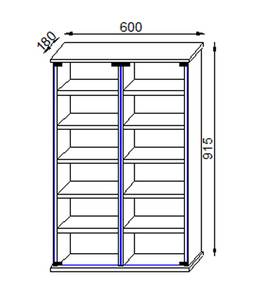 Vitrinenschrank Roma Kastanienbraun - Eiche